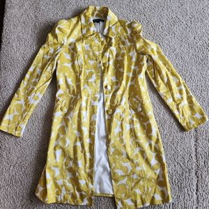 INC International Concepts Yellow & White Print Dress Jacket - Size 16